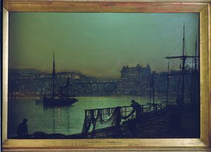 Scarborough: Fények alkotó: John Atkinson Grimshaw