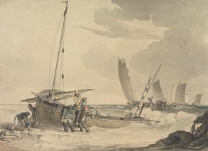 Halász kiszáll a tengerbe alkotó: John Augustus Atkinson