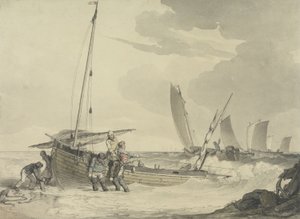 Halász a tengeren, 1810 körül (wc tollal és tintával papíron) alkotó: John Augustus Atkinson