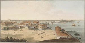 Kilátás a Vasziljevszkij-szigetre és a Péter-Pál erődre, 1802 és 1805 között alkotó: John Augustus Atkinson