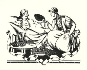 Illusztráció Don Juanhoz, Lord Byron (litho)