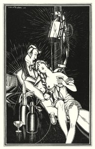Illusztráció Don Juanhoz, Lord Byron: De Juan eléggé "Egy fiú húsleves" volt (litho)