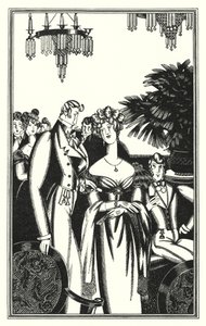 Illusztráció Don Juanhoz, Lord Byron: Juant a legjobb társaságba fogadták (litho)