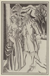 Illusztráció a Moll Flanders számára, Daniel Defoe (litho) alkotó: John Austen