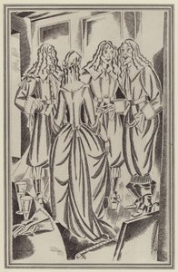 Illusztráció a Moll Flanders számára, Daniel Defoe (litho) alkotó: John Austen