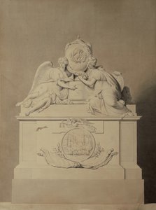 Harvey és Hutt kapitányok emlékművének terve a Westminster-apátságban, 1804 körül.