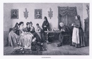 Katekizálás, a The Magazine of Art 1893, Cassell and Company-ból. alkotó: John Bagnold Burgess