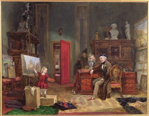 David Roberts (1796-1864) és unokája a műtermében, 1866 körül