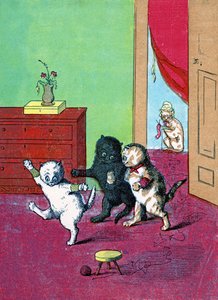 Három kis cica kesztyűben, illusztráció a "Three Little Kittens" 1859-ből