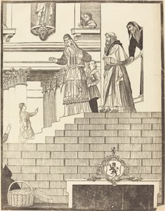 Szűzanya bemutatása a templomban [jobb oldali tábla] alkotó: John Baptist Jackson after Titian