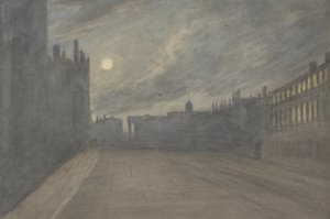 Broad Street, Oxford, telihold, 1790 (Wc faszén és grafit papíron)