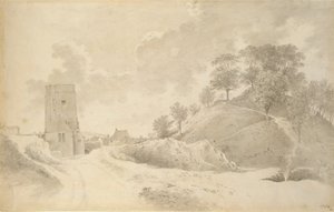 Oxford kastély és a várdomb, 1784. május 27 alkotó: John Baptist Malchair