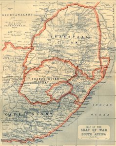 A dél-afrikai háború székhelyének térképe, 1901.