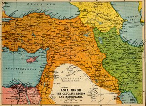 Kis-Ázsia, a Kaukázus Régió és Mezopotámia, Első világháború, c1915, c1920.