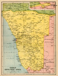 Német Délnyugat-Afrika térképe, első világháború, 1920.
