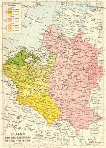 Lengyelország és az 1772-es, 1793-as és 1795-ös felosztások, c1920.