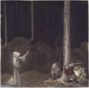Frere Martin et les trois trolls – Martin testvér és három troll, Bauer, John (1882-1918). Akvarell papíron alkotó: John Bauer