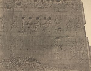Edfu-szobrok és feliratok keleti arcon,1854 (fénykép)