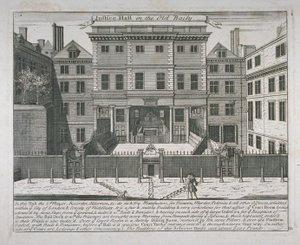 Kilátás a Justice Hallra, Old Bailey, 1740 körül