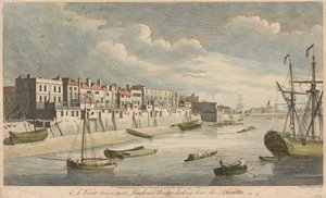 Kilátás a Limehouse Bridge közeléből, lefelé a Temzén alkotó: John Boydell