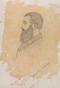 Szakállas férfi portrévázlata, "Brinsley Norton" felirattal (grafit) alkotó: John Brett