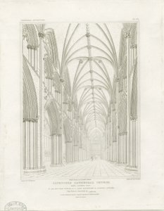 Lichfield katedrális belseje – Hajó: metszet, és [c 1819] (nyomtatás)