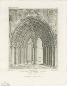 Lichfield katedrális – Északi keresztirányú ajtó: metszet, nd [c 1820] (nyomtatás)