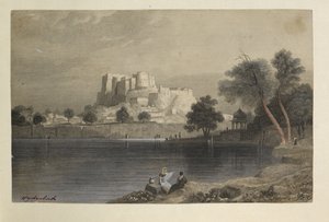 Hyderabad (színes metszet) alkotó: John Browning Bellasis