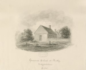 Audley Gimnázium: szépia rajz alkotó: John Buckler