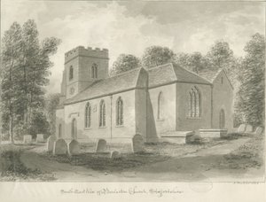 Barlaston templom: szépia rajz, 1844 alkotó: John Buckler