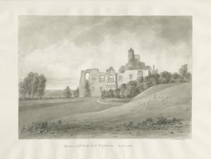 Biddulph Hall (régi): szépia rajz alkotó: John Buckler