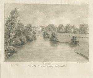 Bishton Hall: szépia rajz, 1841