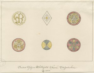 Blithfield templom - festett üveg: ceruzarajzok, 1823 alkotó: John Buckler