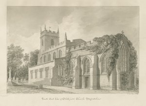 Blithfield templom: szépia rajz alkotó: John Buckler