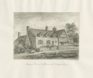 Bloxwich - ősi ház: szépia rajz