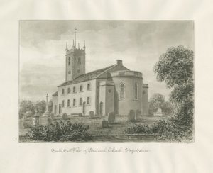 Bloxwich templom: szépia rajz alkotó: John Buckler