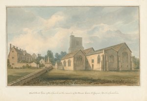 Buckinghamshire - Chenies templom és az udvarház maradványai, 1824 alkotó: John Buckler