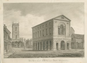 Burton-upon-Trent – Városháza: szépia rajz alkotó: John Buckler