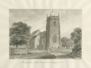 Bushbury templom: szépia rajz alkotó: John Buckler