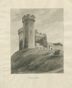 Castle Church - Stafford Castle: szépia rajz alkotó: John Buckler