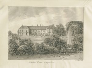 Eccleshall „Castle”: szépia rajz alkotó: John Buckler