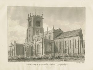 Eccleshall templom: szépia rajz alkotó: John Buckler
