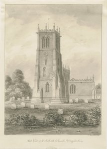 Eccleshall templom: szépia rajz alkotó: John Buckler