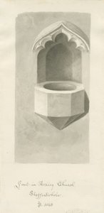 Betűtípus az Ashley Churchben: szépia rajz, 1843 alkotó: John Buckler