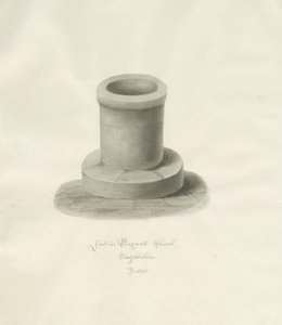 Betűtípus a Bagnall templomban: szépia rajz alkotó: John Buckler