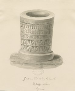 Betűtípus a Bradley templomban: szépia rajz, 1842 alkotó: John Buckler