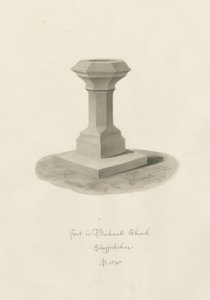 Betűtípus a Bucknall Churchben: szépia rajz alkotó: John Buckler