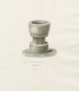 Betűtípus a Dilhorne templomban: szépia rajz, 1847 alkotó: John Buckler
