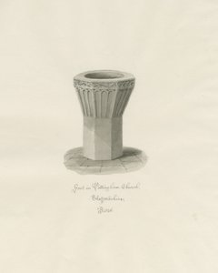 Betűtípus a Pattingham Churchben: szépia mosás rajz, 1846 alkotó: John Buckler
