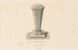 Betűtípus a Wetton Churchben: szépia rajz, 1839 alkotó: John Buckler